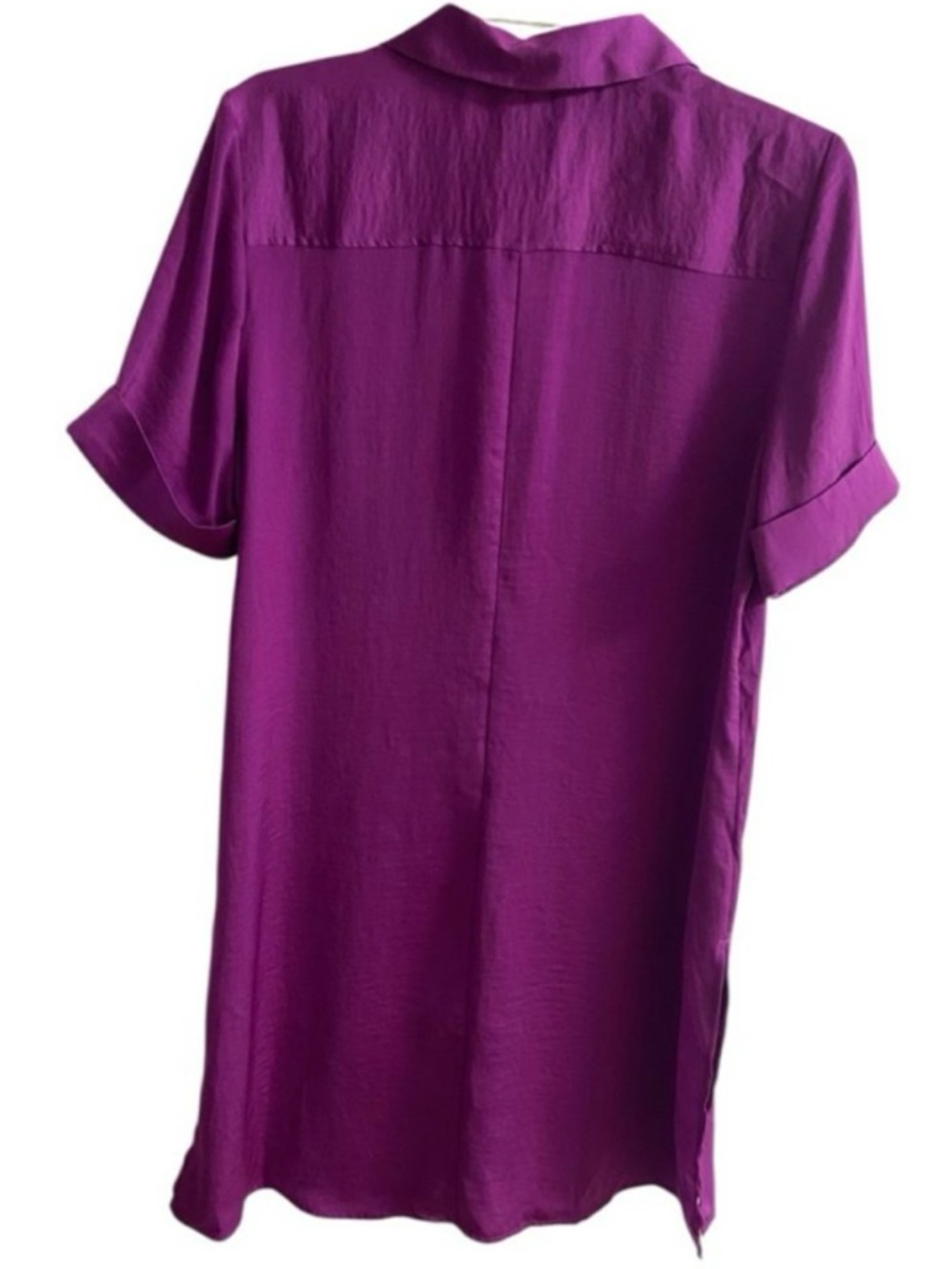 Chico's Short-Sleeve Longline Tunic Purple Medium NWT - Picture 3 of 10